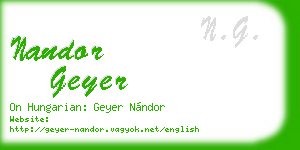 nandor geyer business card