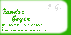 nandor geyer business card